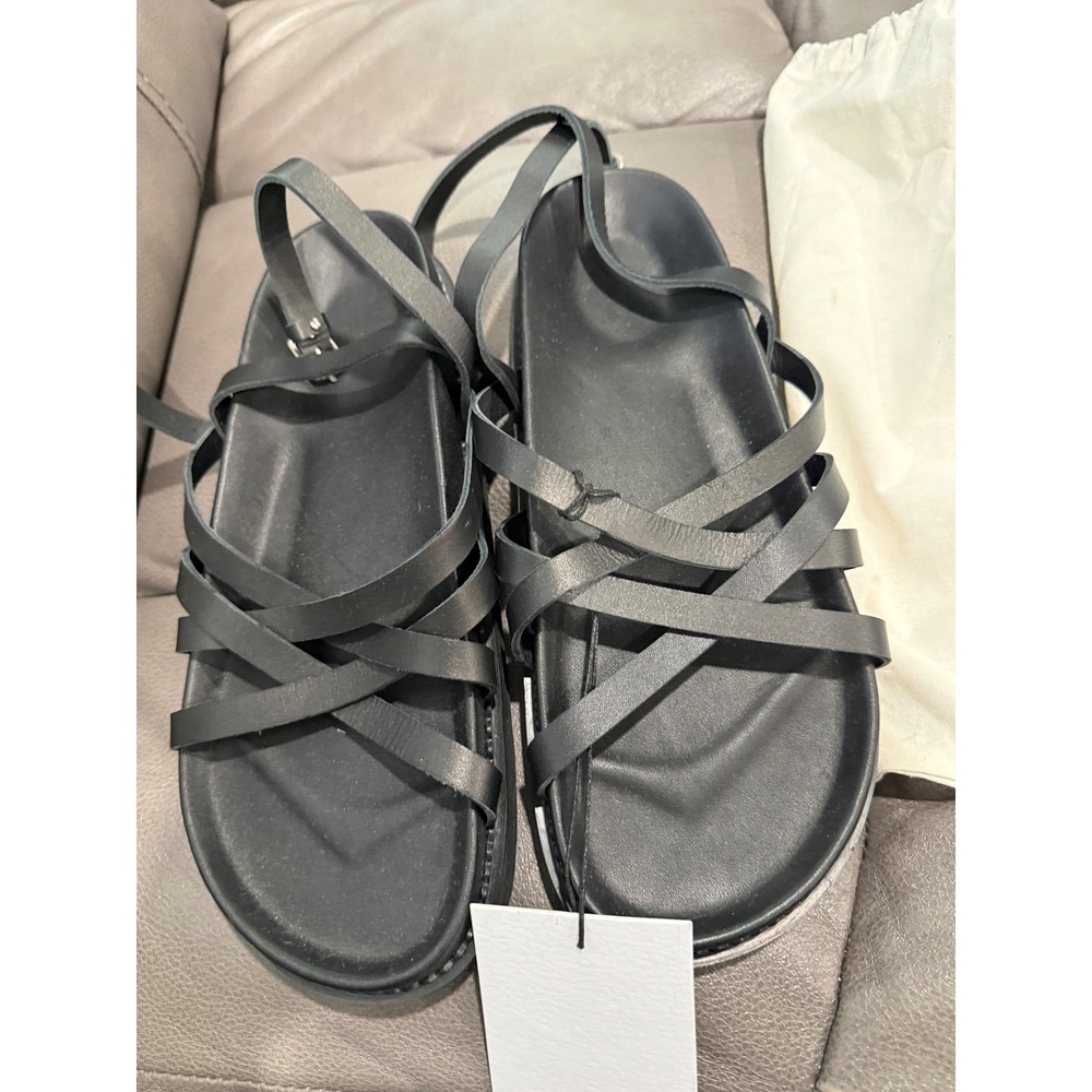 Liberté‎ Black Leather Strappy Platform Sandals Size 41 EU